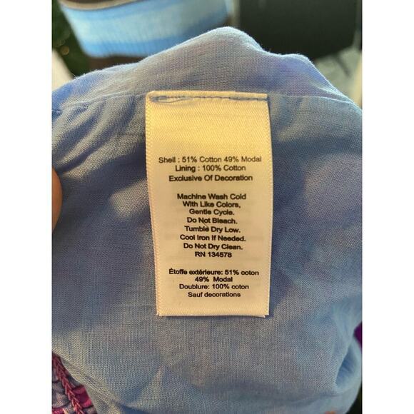 NWT Vineyard Vines Anegada Block Print Tiered Blue and Purple Mini Skirt Size S - Picture 4 of 4